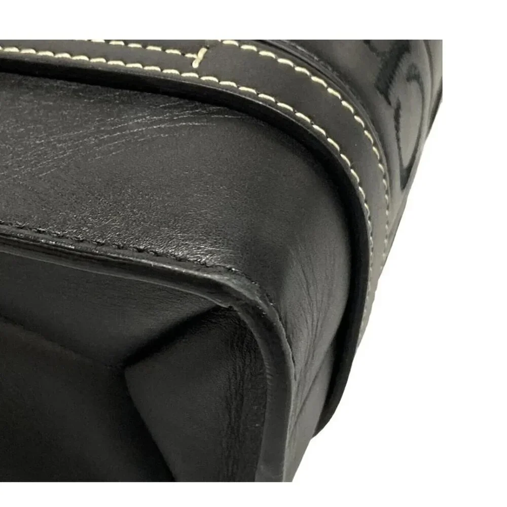 Auth Chloe Woody Small Tote Bag Black Smooth Calfskin - Picture 2 of 10